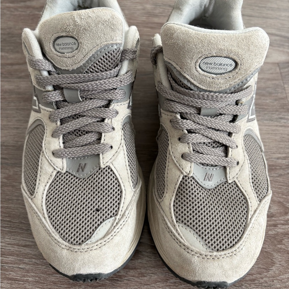 New Balance Beige and Gray Athletic Shoes